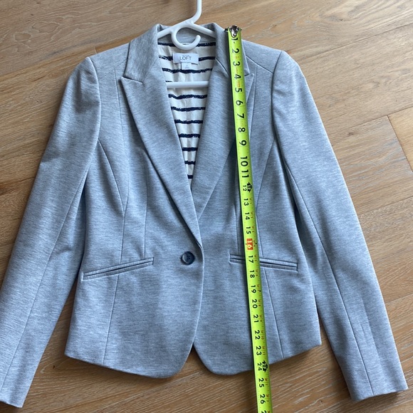 $89 Loft Ann Taylor 0 ponte blazer jacket soft Heather gray stretchy pockets - Picture 7 of 9